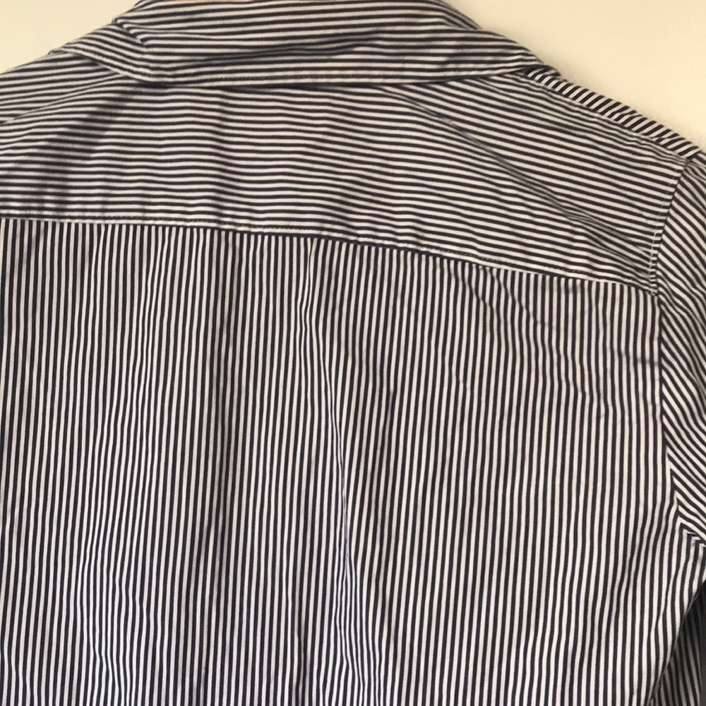 J. Crew Endless shirt blue stripe tunic top button front size 0 or small - Picture 8 of 12